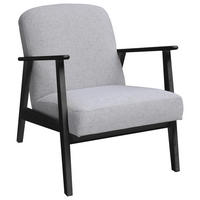 SESSEL in Webstoff Schwarz, Silberfarben  - Silberfarben/Schwarz, Natur, Holz/Textil (63/78/78cm) - Livetastic