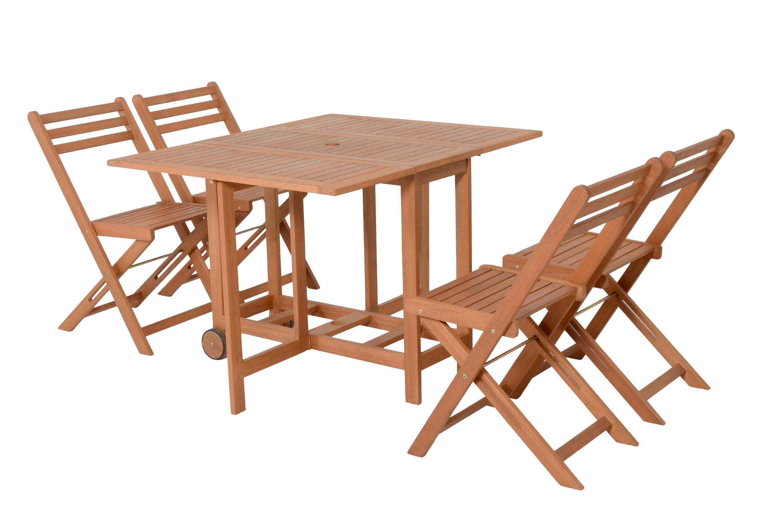 GARTENTISCHGRUPPE Eukalyptusholz vollmassiv  - Eukalyptusholzfarben/Braun, MODERN, Holz - Gardenson