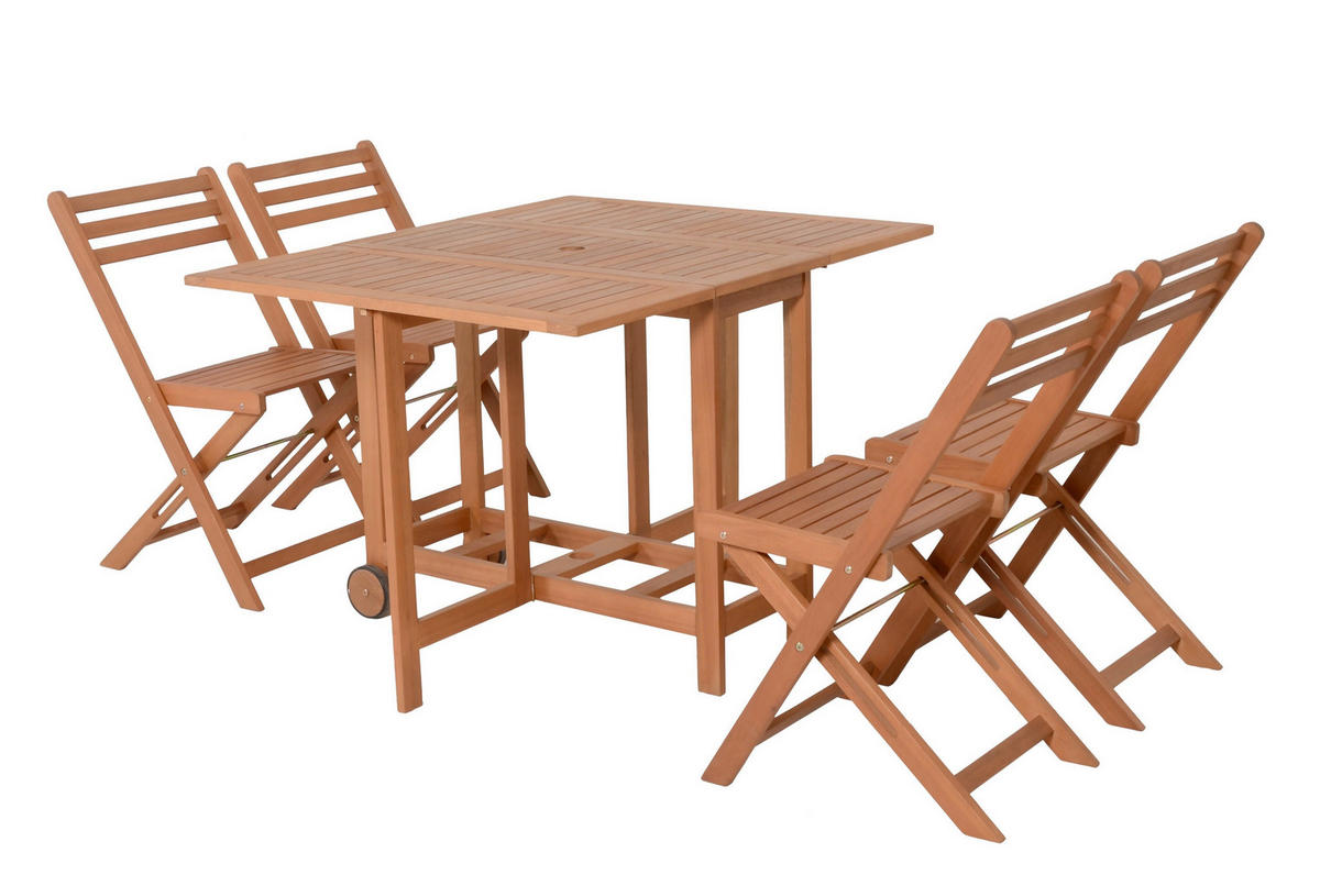 GARTENTISCHGRUPPE  - Eukalyptusholzfarben/Braun, MODERN, Holz - Gardenson