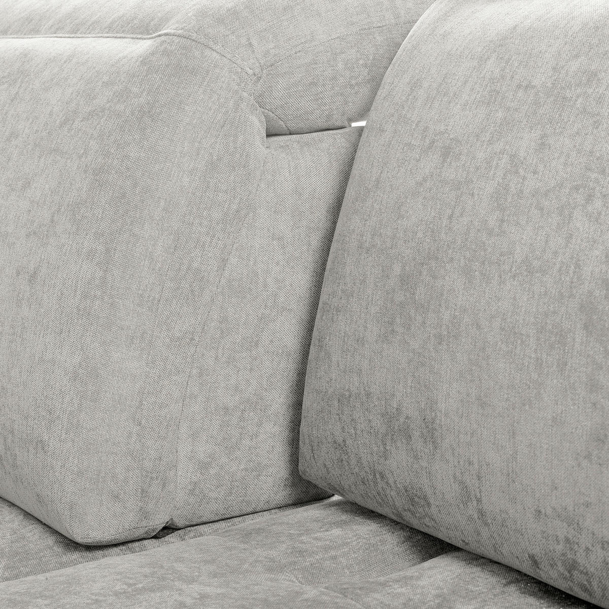 ECKSOFA  Webstoff Grau  - Schwarz/Grau, Design, Textil/Metall (268/195cm) - Livetastic