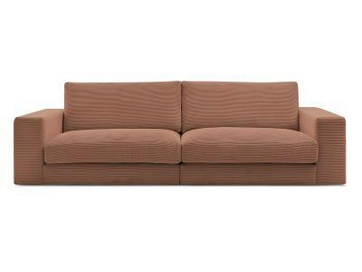 3-SITZER-SOFA LEONARD Cord Orange  - Schwarz/Orange, MODERN, Kunststoff/Textil (234/77/109cm)