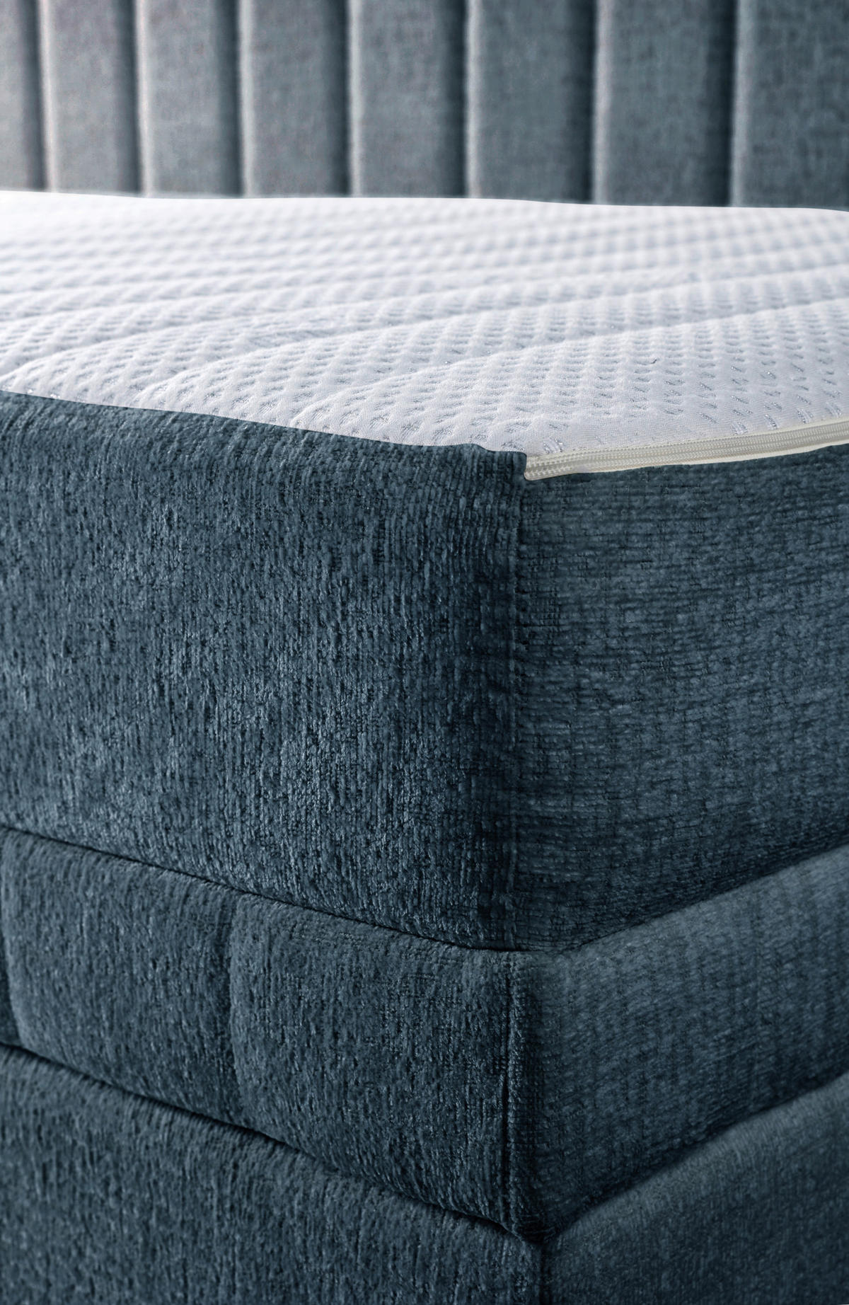 SCHLAFSOFA in Struktur Blau  - Blau/Schwarz, Design, Holz/Holzwerkstoff (212/83/99cm) - MID.YOU