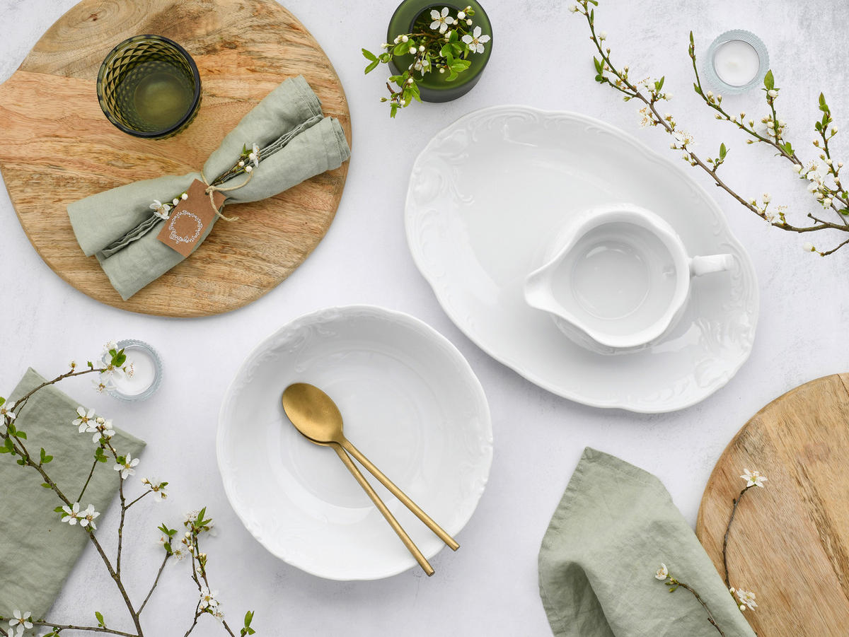 SERVIERSET 3TLG. Frederike weiss 3-teilig  - Weiß, Basics, Keramik - Creatable