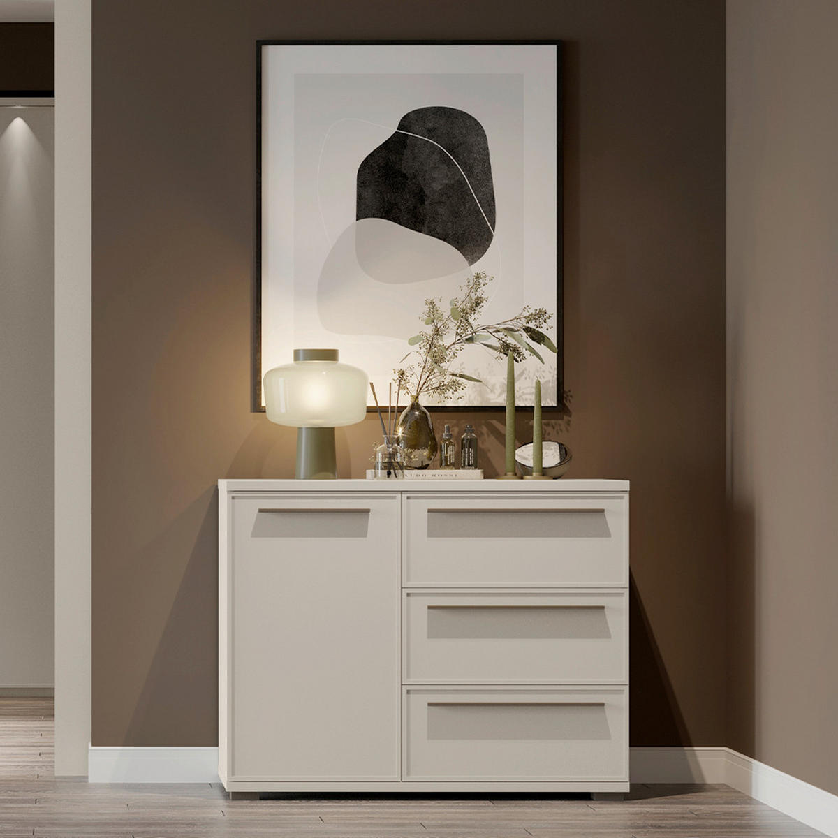 KOMODA, kašmir  - kašmir, Design, umetna masa/leseni material (107/85/45cm) - Hom`in