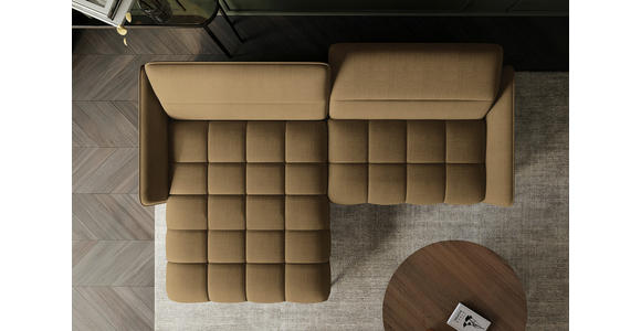 ECKSOFA Olivgrün Flachgewebe Rücken echt, Kopfteilverstellung, Sitztiefenverstellung  - Schwarz/Olivgrün, KONVENTIONELL, Textil/Metall (175/272cm) - Carryhome