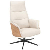 RELAXFÅTÖLJ i trä, metall, textil ekfärgad, beige  - beige/svart, Klassisk, metall/trä (67/101/80cm) - Welnova