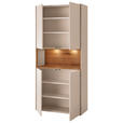 VITRINE Tarvis in massiv, teilmassiv Wildeiche Sandfarben, Wildeiche  - Sandfarben/Wildeiche, Design, Holz/Holzwerkstoff (90/200/39cm) - Dieter Knoll