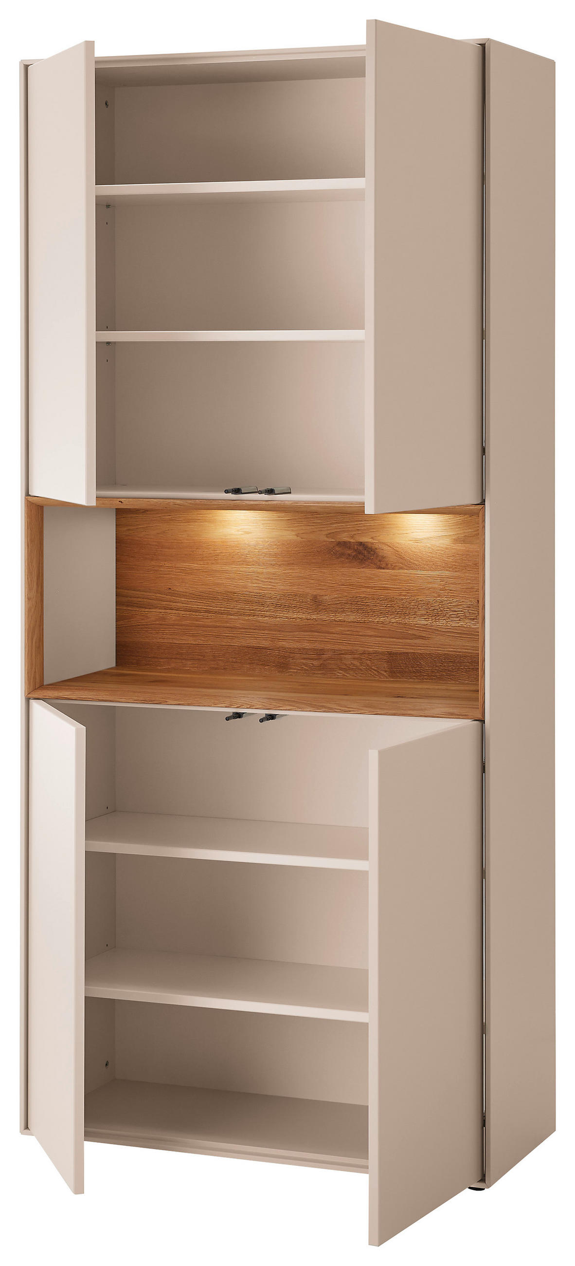 VITRINE Tarvis in massiv, teilmassiv Wildeiche Sandfarben, Wildeiche  - Sandfarben/Wildeiche, Design, Holz/Holzwerkstoff (90/200/39cm) - Dieter Knoll