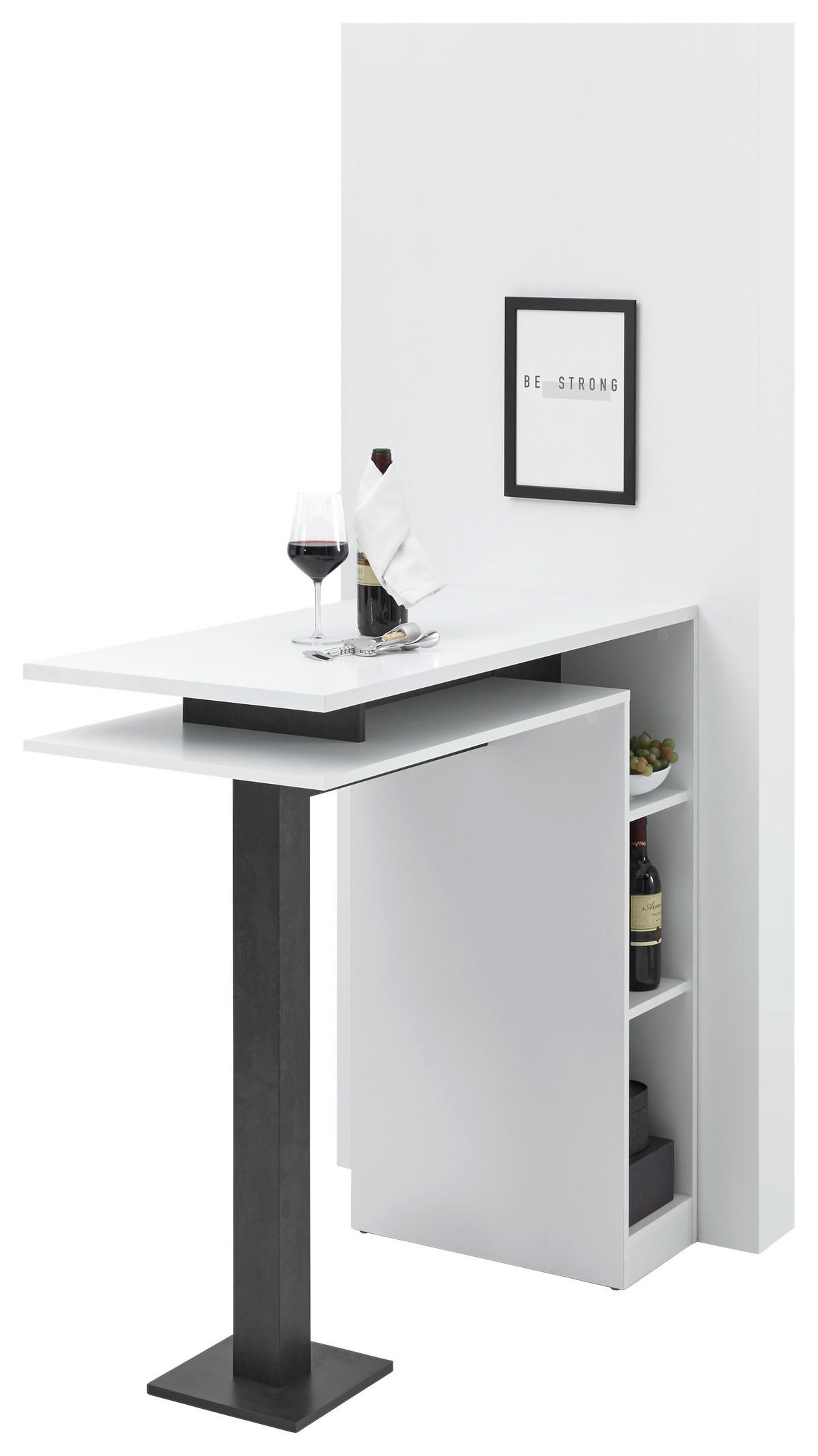 BARSKA MIZA  - siva/bela, Moderno, leseni material (108/50/103cm) - Livetastic