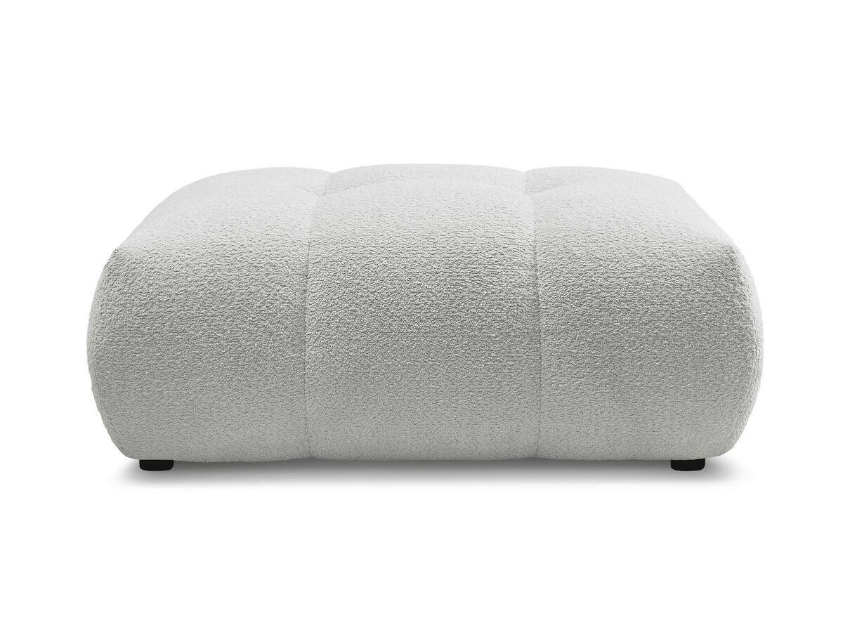 HOCKER FUJI  Bouclé Hellgrau  - Hellgrau/Schwarz, MODERN, Kunststoff/Textil (112/44/80cm)