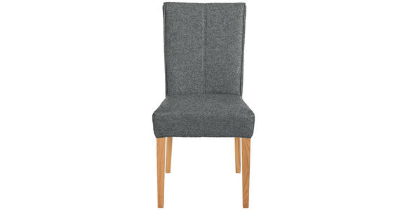 STUHL in Holz, Textil Dunkelgrau  - Dunkelgrau/Eichefarben, Natur, Holz/Textil (48/97/60,5cm) - Moderano