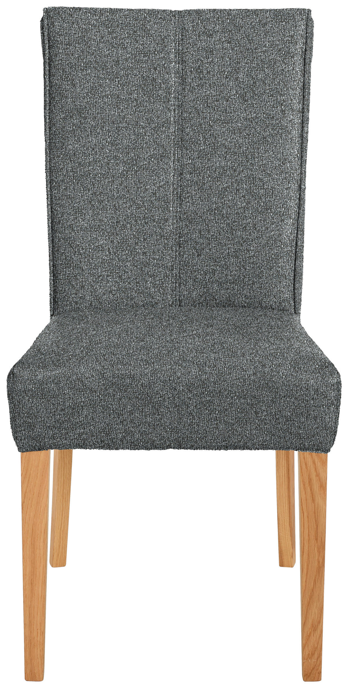 STUHL  Typenauswahl Jacquard, Flachgewebe  Dunkelgrau  - Dunkelgrau/Eichefarben, Natur, Holz/Textil (48/97/60,5cm) - Moderano