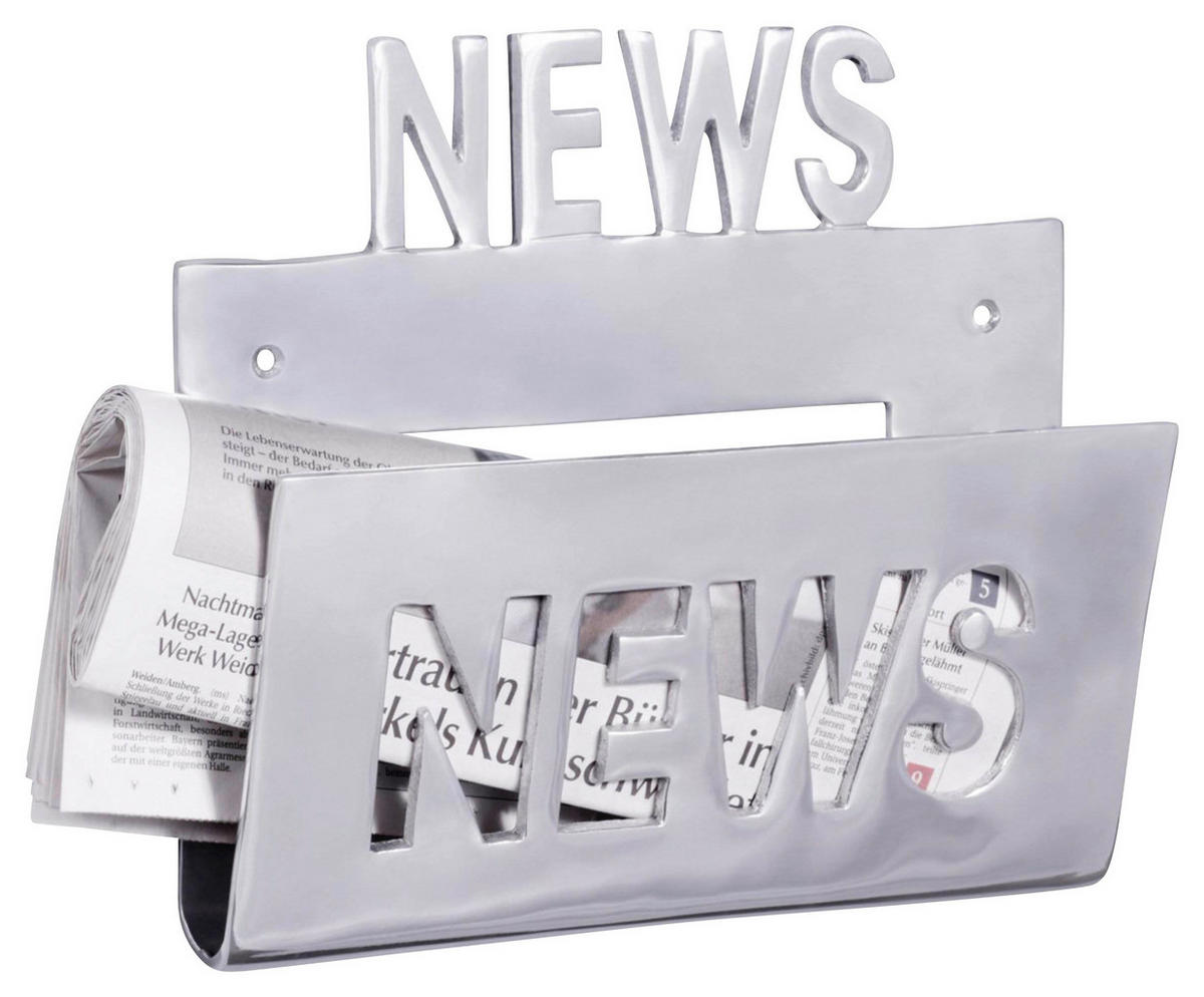 ZEITUNGSSTÄNDER 30/27/7 cm  - Silberfarben, Modern, Metall (30/27/7cm) - MID.YOU