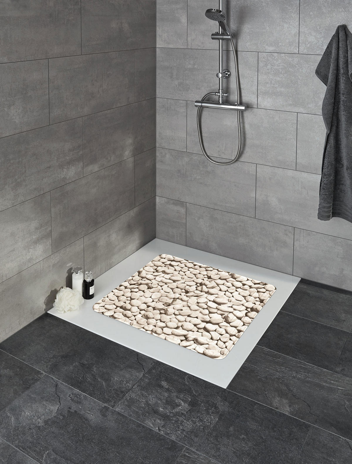 ULOŽAK ZA TUŠ  prirodne boje  STEPSTONE  - prirodne boje, Design, plastika (55/55cm) - Kleine Wolke
