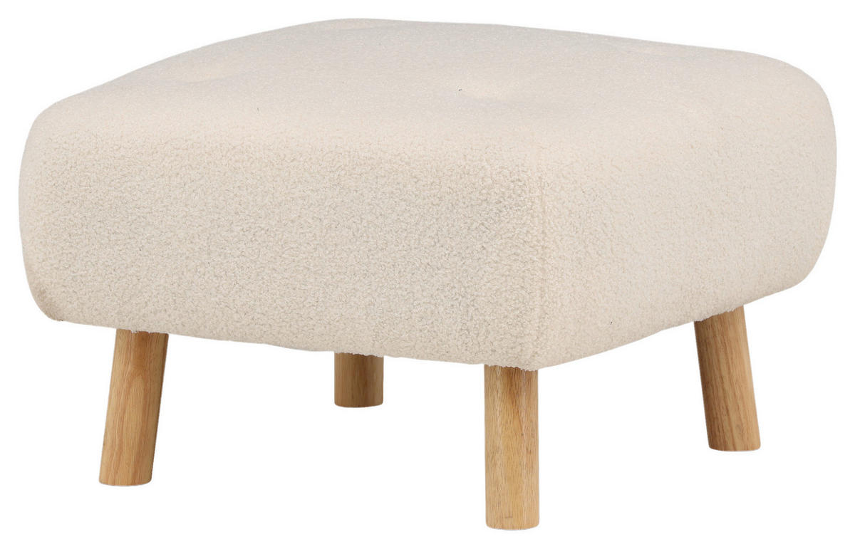 HOCKER in Holz, Textil Weiß  - Weiß, Design, Holz/Kunststoff (60/28/60cm) - Livetastic