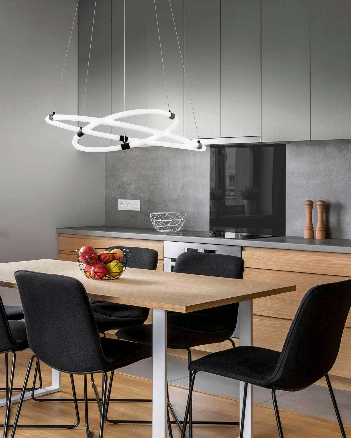 LED-HÄNGELEUCHTE 60/120 cm  - Schwarz/Weiß, Design, Kunststoff/Metall (60/120cm) - Eglo