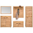 SCHUHSCHRANK 99,6/110,5/40 cm  - Eichefarben/Schwarz, KONVENTIONELL, Holz/Metall (99,6/110,5/40cm) - Linea Natura