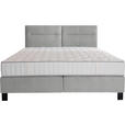 BOXSPRINGBETT 200/220 cm  in Hellgrau  - Hellgrau/Schwarz, KONVENTIONELL, Textil/Metall (200/220cm) - Esposa