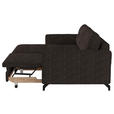 ECKSOFA in Flachgewebe, Leinenoptik Dunkelbraun  - Dunkelbraun/Schwarz, Design, Textil/Metall (170/242cm) - Xora