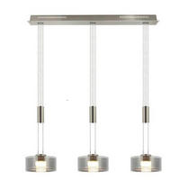 LED-HÄNGELEUCHTE Lavin 95/20/100-160 cm   - Chromfarben/Nickelfarben, Design, Glas/Metall (95/20/100-160cm) - Fischer & Honsel