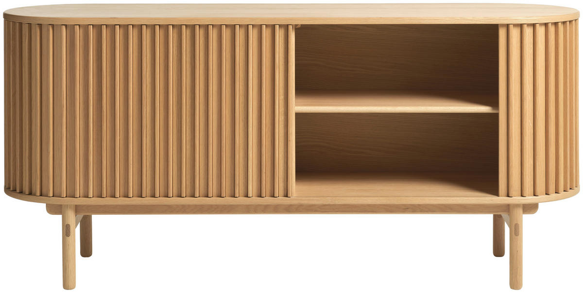 SIDEBOARD ekfärgad  160/73/45 cm  - ekfärgad, Design, trämaterial/trä (160/73/45cm) - Niels Andersson