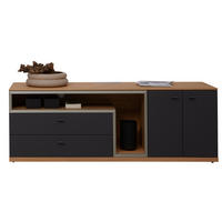 LOWBOARD  in 180,3/64,7/52 cm  - Schieferfarben/Eichefarben, Design, Holz/Holzwerkstoff (180,3/64,7/52cm) - Dieter Knoll