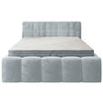 BOXBETT 200/200 cm,  in Hellgrau, gepolstertes Kopfteil, Bettkasten, Topper, Matratzen, H3 + H3 = fest  - Hellgrau/Schwarz, MODERN, Kunststoff/Textil (200/200cm) - Xora