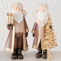 KARÁCSONYI FIGURA - barna/aranyszínű, Basics, műanyag/kő (15,5/10,5/30,5cm)