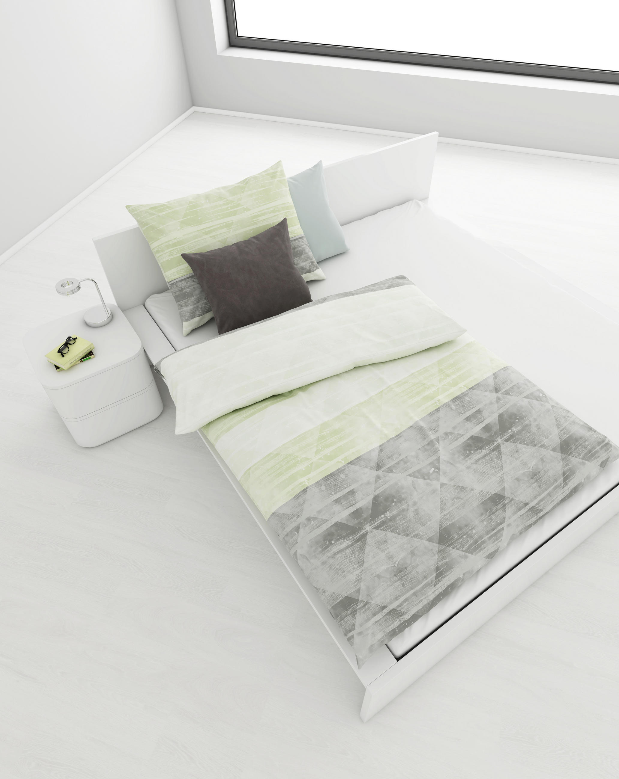 ÁGYNEMŰHUZAT-GARNITÚRA 140/200 cm  - zöld, Konventionell, textil (140/200cm) - Boxxx