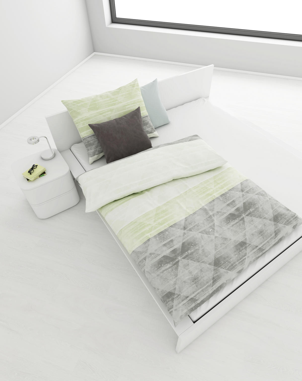 ÁGYNEMŰHUZAT-GARNITÚRA 140/200 cm  - zöld, Konventionell, textil (140/200cm) - Boxxx