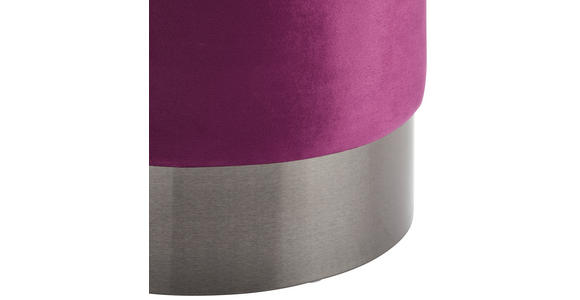 HOCKER Samt Grau, Lila  - Lila/Grau, Trend, Textil/Metall (35/42/35cm) - Xora