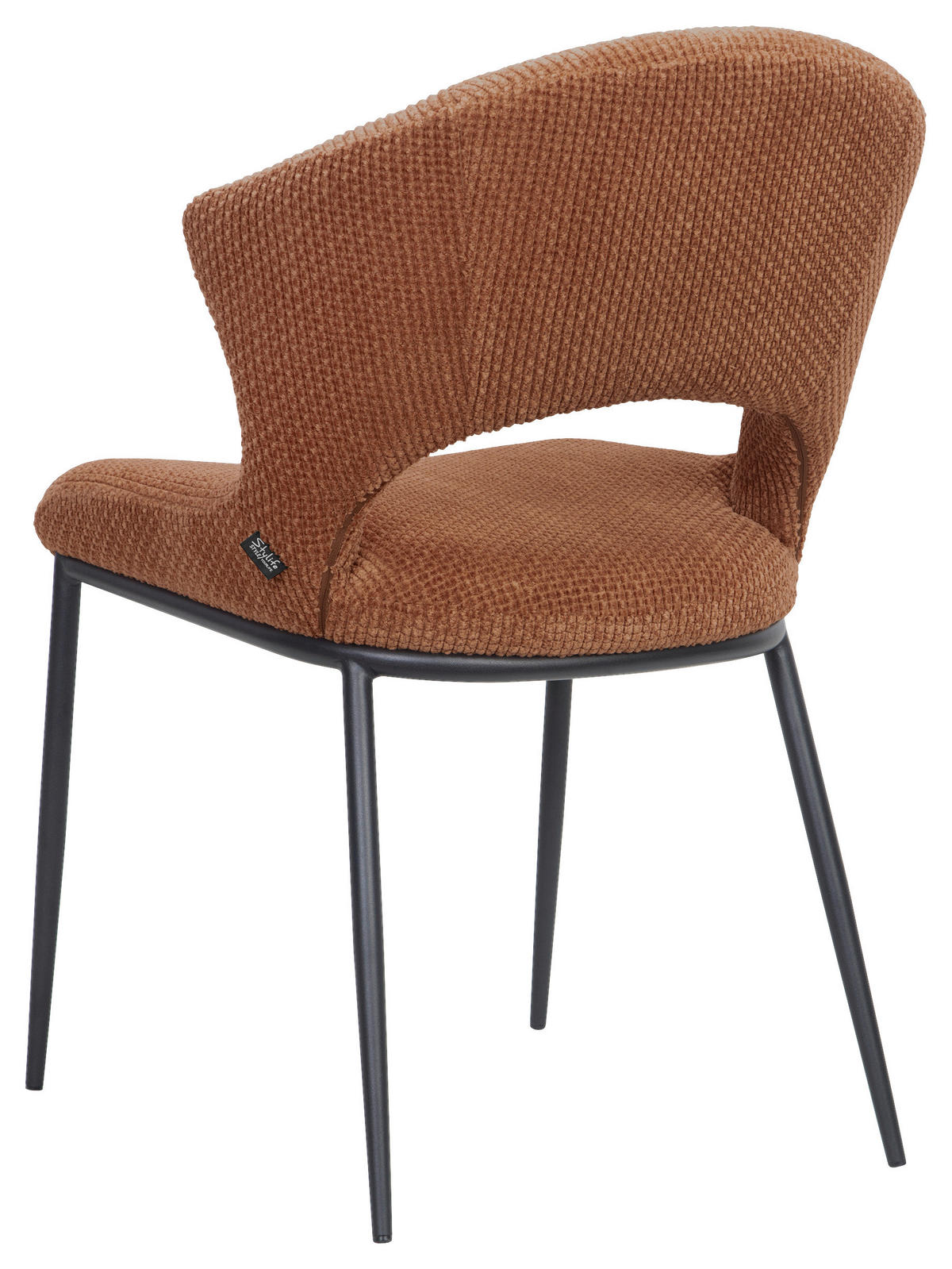 STUHL   Webstoff  Orange  - Schwarz/Orange, Design, Textil/Metall (56,5/83,5/63,5cm) - Stylife