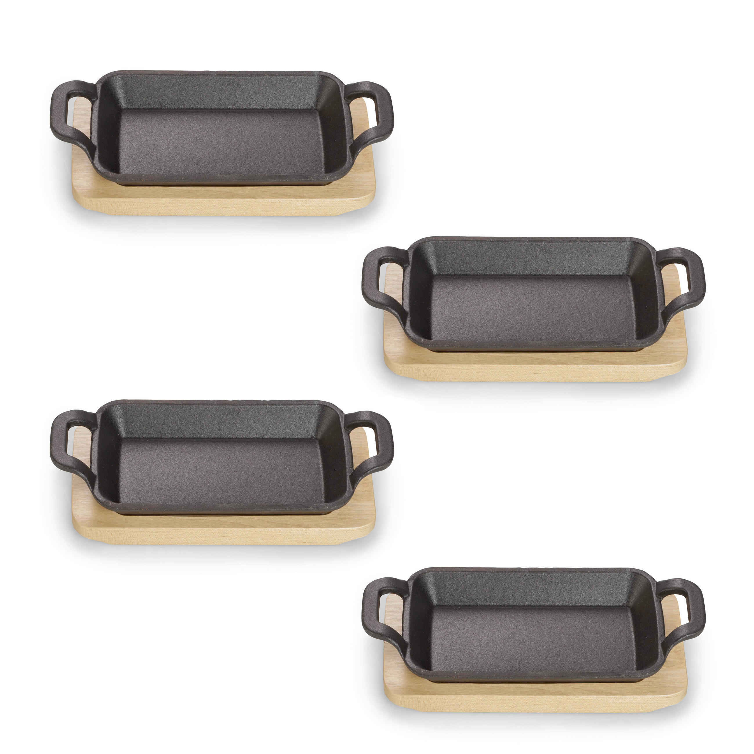 PFANNENSET Gusseisen 4-teilig  - Schwarz, Basics, Metall (17/10/2,5cm) - Echtwerk