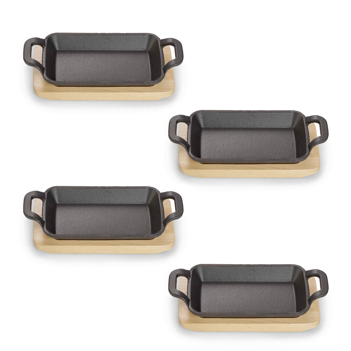 PFANNENSET Gusseisen 4-teilig  - Schwarz, Basics, Metall (17/10/2,5cm) - Echtwerk