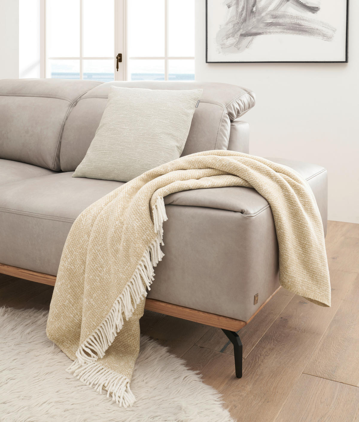 PLAID MR-EASE 140/200 cm  - Beige/Creme, Basics, Textil (140/200cm) - Musterring