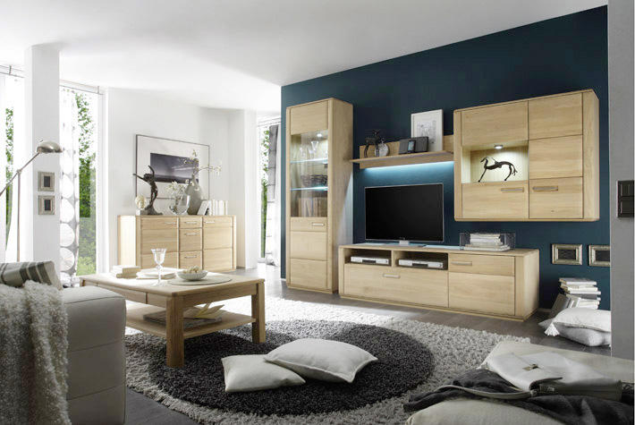 TV-ELEMENT 179/54/51 cm - Eichefarben/Silberfarben, Design, Holz/Holzwerkstoff (179/54/51cm) - Livetastic