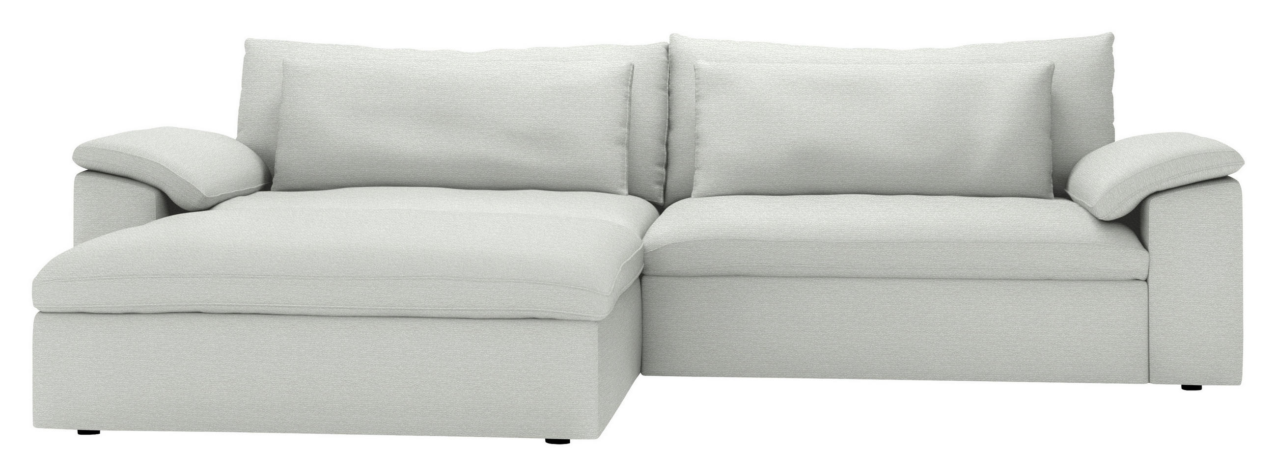 ECKSOFA  Webstoff Silberfarben  - Silberfarben/Schwarz, Modern, Kunststoff/Textil (198/306cm) - Carryhome