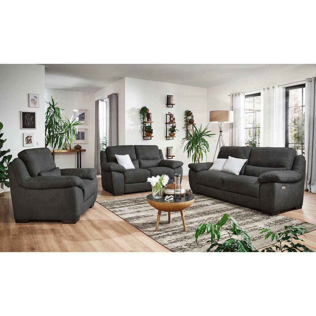 Thumbnail - Livetastic 2,5-Sitzer, Dunkelgrau, Textil, 210x96x99 cm, Made in EU, Wohnzimmer, Sofas & Couches, Sofas, 2-Sitzer Sofas