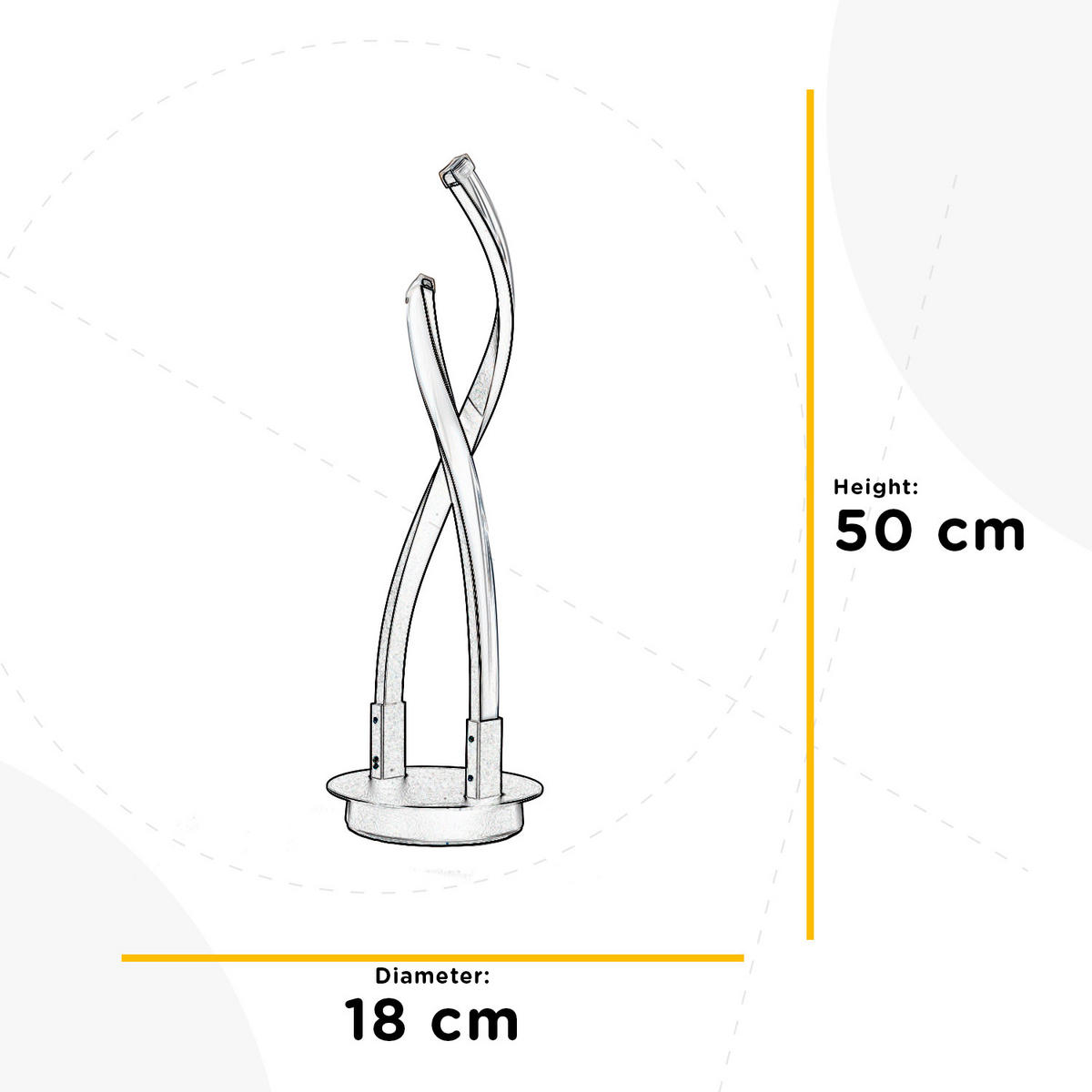 LED-TISCHLEUCHTE 18/50 cm   - Schwarz, Design, Kunststoff/Metall (18/50cm)