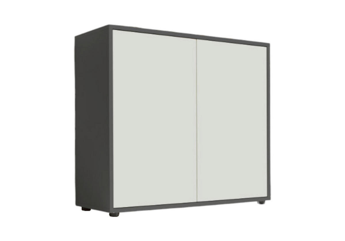 KOMODA, antracitová, bílá, 79/73/33 cm - bílá/černá, Moderní, kompozitní dřevo/plast (79/73/33cm) - MID.YOU