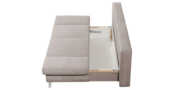 SCHLAFSOFA in Cord Beige  - Chromfarben/Beige, Design, Textil/Metall (200/85/90cm) - Xora