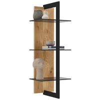 WANDREGAL  38,4/115,2/33 cm  - Eichefarben/Graphitfarben, Natur, Glas/Holz (38,4/115,2/33cm) - Valdera