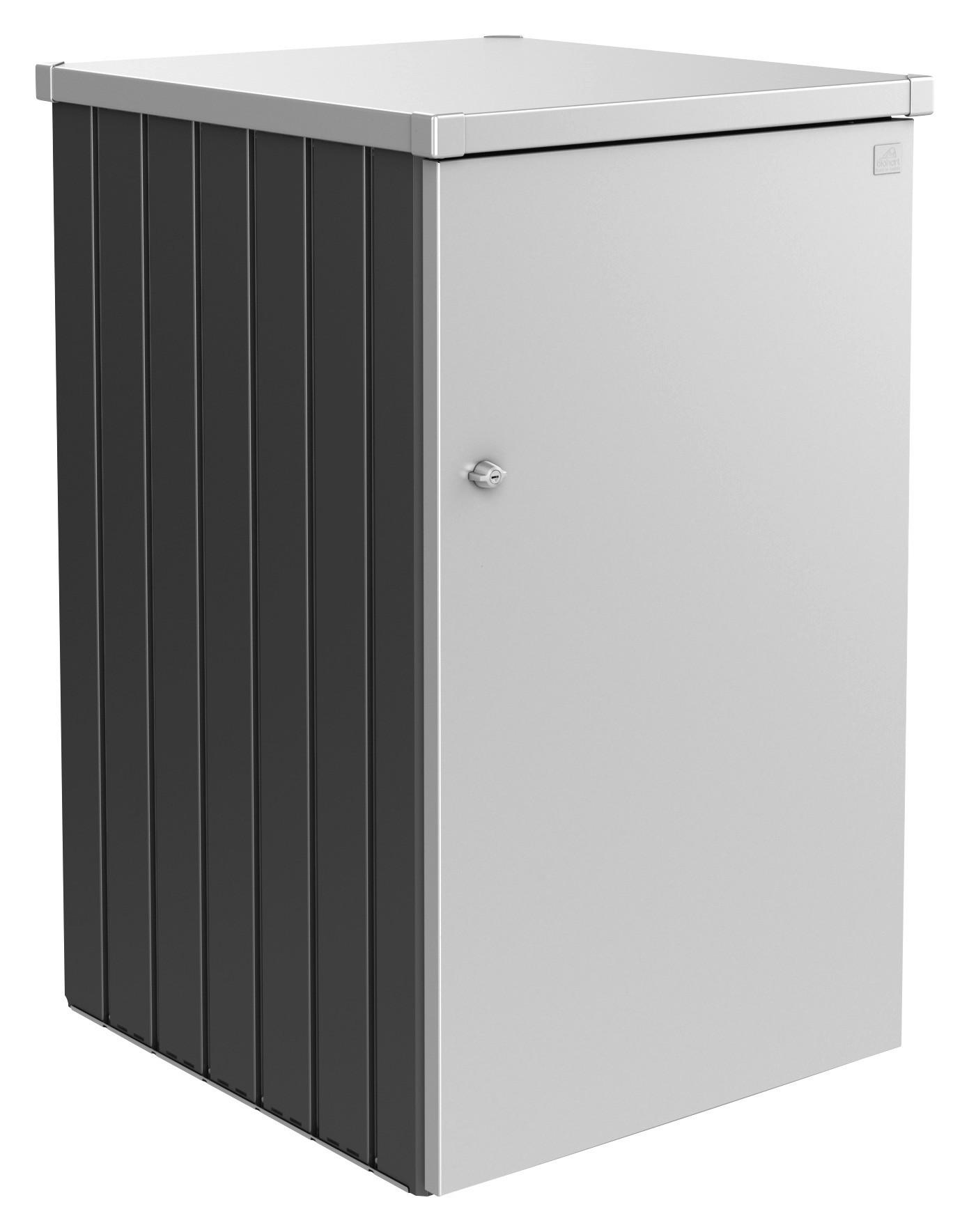 MÜLLTONNENBOX - Dunkelgrau/Silberfarben, Basics, Metall (80/129/88cm) - Biohort