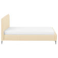 POLSTERBETT 140/200 cm,  in Beige, gepolstertes Kopfteil,  - Beige/Schwarzchrom, KONVENTIONELL, Leder/Metall (140/200cm) - Esposa