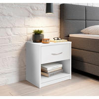 NACHTSCHRANK 39/41/28 cm  - Silberfarben/Weiß, Basics (39/41/28cm) - P & B