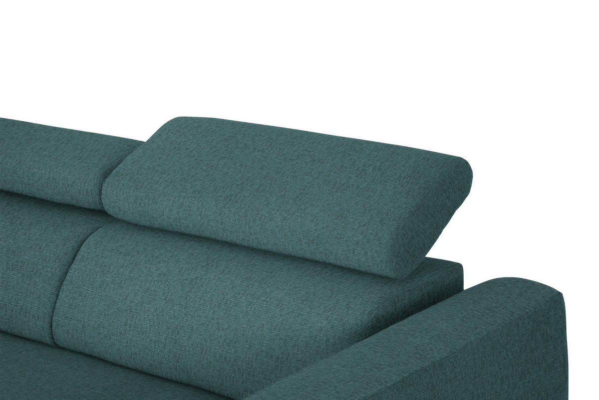ECKSOFA in Chenille Blau  205/280 cm  - Blau/Schwarz, Design, Textil/Metall (205/280cm) - Xora