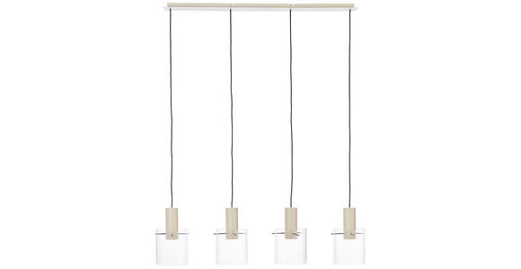 HÄNGELEUCHTE 123/18/150 cm - Transparent/Beige, KONVENTIONELL, Glas/Metall (123/18/150cm) - Dieter Knoll