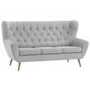 3-SITZER-SOFA in Cord Hellgrau  - Hellgrau, Design, Holz/Textil (187/101/95cm) - Stylife