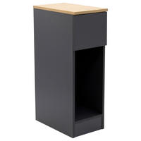 NACHTSCHRANK 19,6/60/33 cm, Anthrazit, Eiche Artisan,  - Anthrazit/Eiche Artisan, Basics, Holzwerkstoff (19,6/60/33cm) - Boxxx