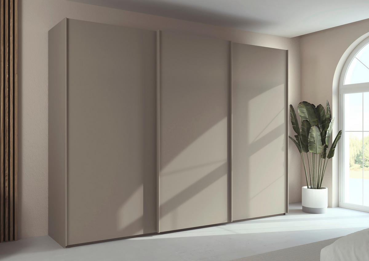 SCHWEBETÜRENSCHRANK 301/223/69 cm,  in Fango, 3 Tür(en)  - Fango, Basics, Holzwerkstoff/Metall (301/223/69cm) - Rauch Möbel